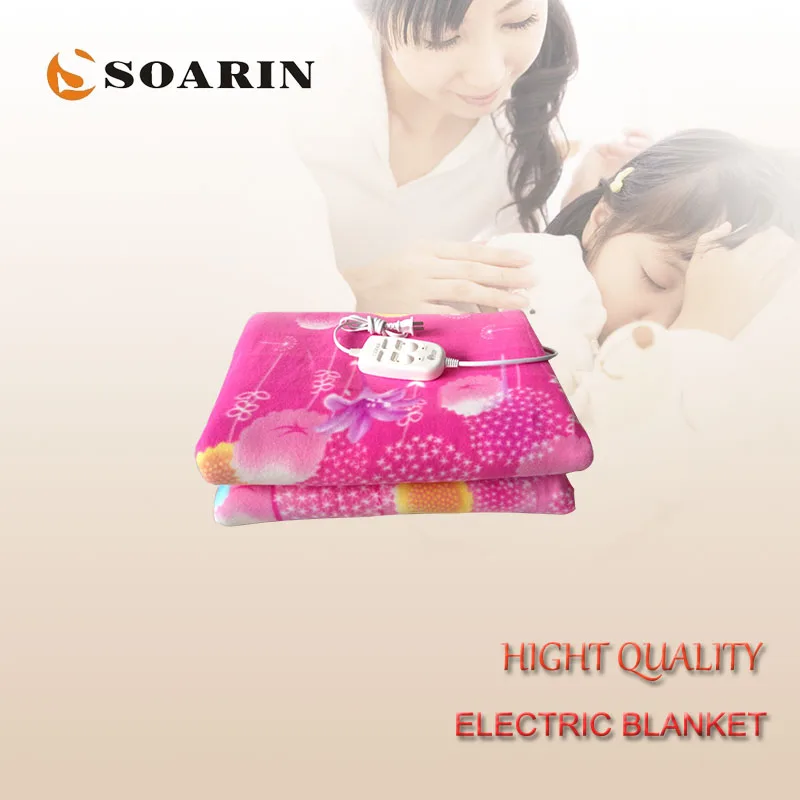 

SOARIN Electric Blanket Plush Heating Blanket 150x180cm Heated Blanket 220v Electric Blankets for Beds Double Control Switch Pat