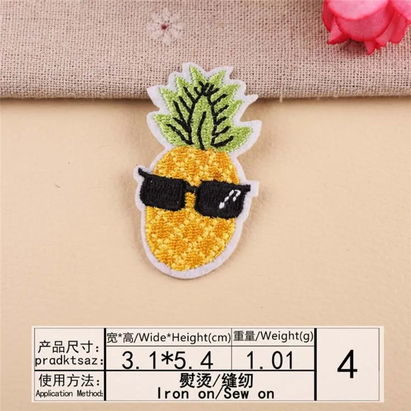 10PCS Embroidered Watermelon Pineapple Pizza Patches for Clothing Applique for Jeans DIY Accessories Cute Iron on Patches