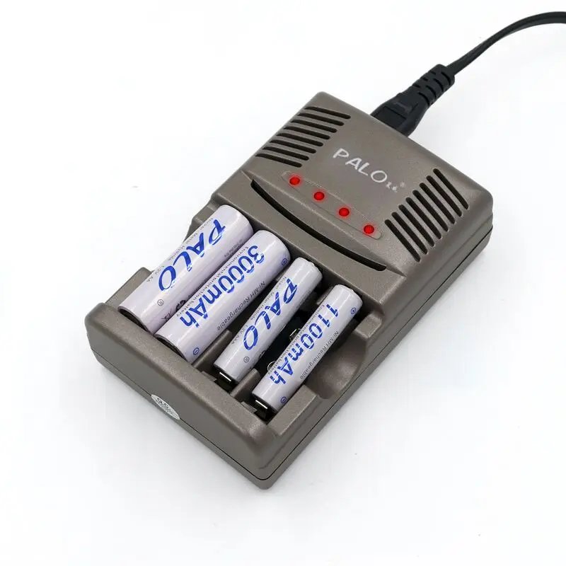 LED Light Battery Charger 4 Slots Smart battery charger for 1-4 pcs AA/AAA Ni-MH/Ni-Cd 9v 6f22 Rechargeable Batteries