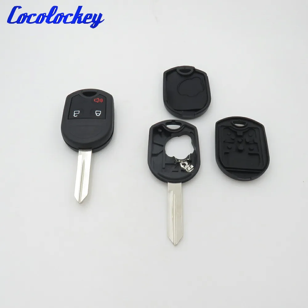 

Cocolockey New Uncut Remote Head Ignition Key Keyless Entry Combo Car Fob for Ford No Logo