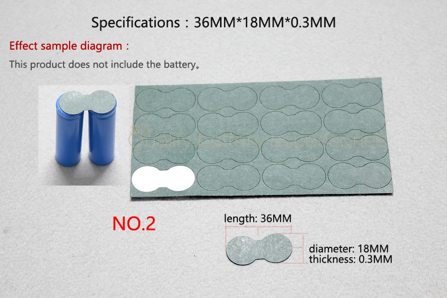 Paquete de batería de litio 18650 de 4 Union, almohadillas de aislamiento negativo, almohadilla de aislamiento de papel de barley de cabeza plana sólida, serie 6 y