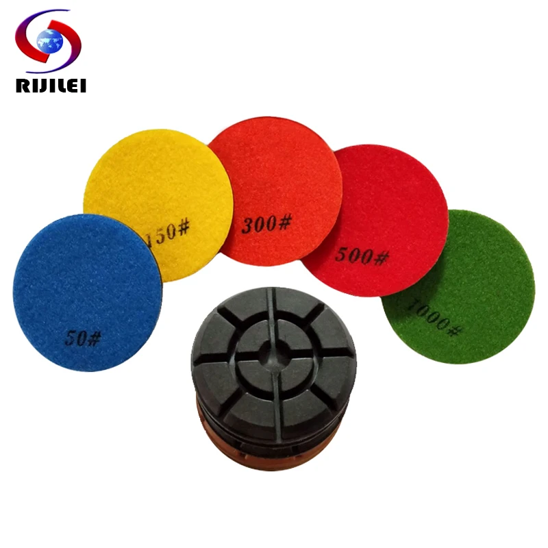 Rijilei Peças Conjunto Polegada Diamante Almofada de Polimento 100 mm Piso Concreto Almofadas Polimento Terrazzo Cerâmica Restauração Moagem Disco Hf10