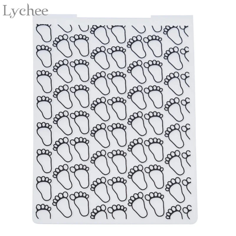 Lychee Footprint Pattern Plastic Embossing Folder For Scrapbook DIY Album Card Tool Plastic Template Stamping