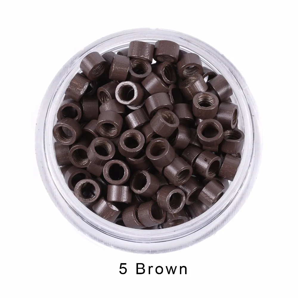 1000Pcs 4.0*2.7*2.7Mm Hair Extension Aluminium Gereedschap Micro Ringen Kralen Links Met Schroeven 7 Kleur optionele