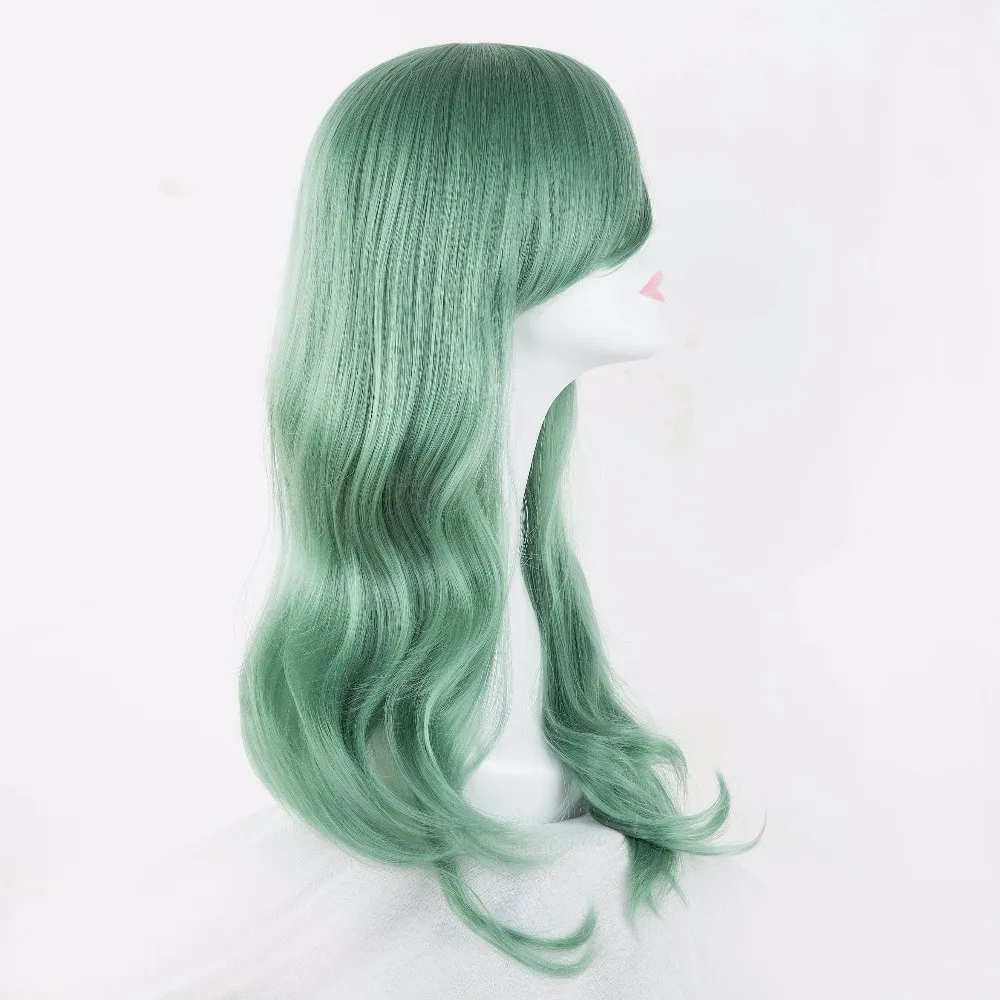 Green Wig Fei-Show Synthetic Heat Resistant Fiber Long Wavy Hair Pelucas Women Female Cos-play Hairpieces Party Salon Hairsets