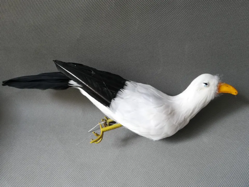 

Environmental protection publicity filming prop about 30cm simulation Bird feathers seagull model,died seagull model gift w0441