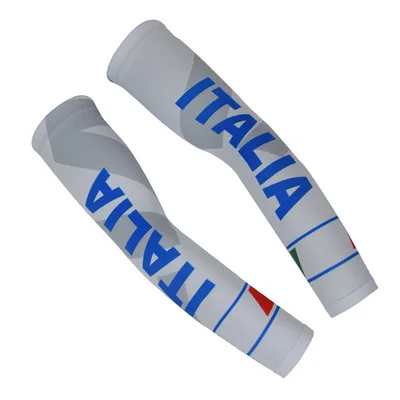 

2017 ITALIA TEAM WHITE Cycling Armwarmer Sun UV Protection Ciclismo Arm Warmers Cycling Jerseys One Pair Size S-3XL