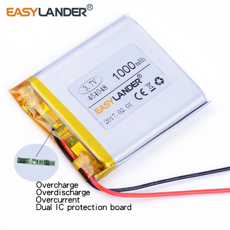 3.7 فولت 1000 مللي أمبير 454048   بطارية ليثيوم أيون بوليمر قابلة للشحن 504048