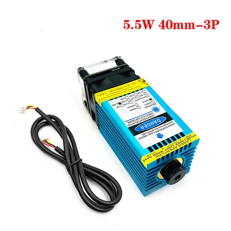 

High power focusing adjustable 450nm 5500mw 5.5W 12V TTL blue laser module DIY laser engraving machine accessories laser head