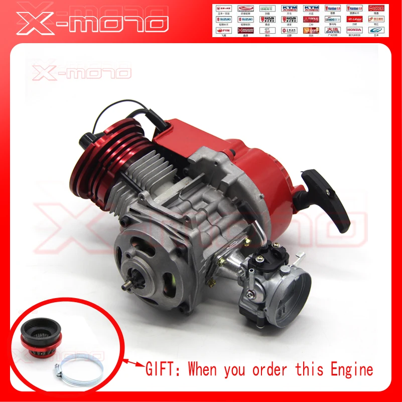 Motocykl motorynka 44MM 2 suwowy zapłon silnika dla Pocket Bike motorynka gokart Motor terenowy skuter na benzynę silnika