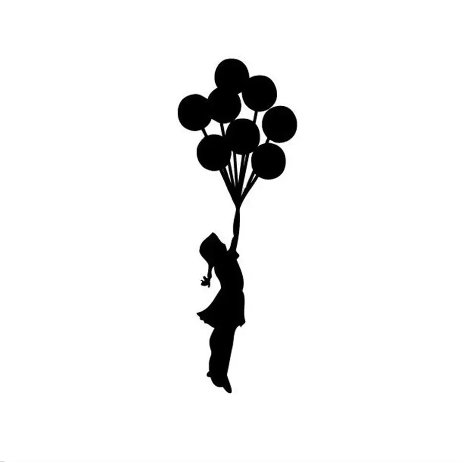 Banksy Wall Sticker Floating Balloon Girl Banksy Art home decor Vinyl wall decal Self Adhesive Graffiti DIY home decoration