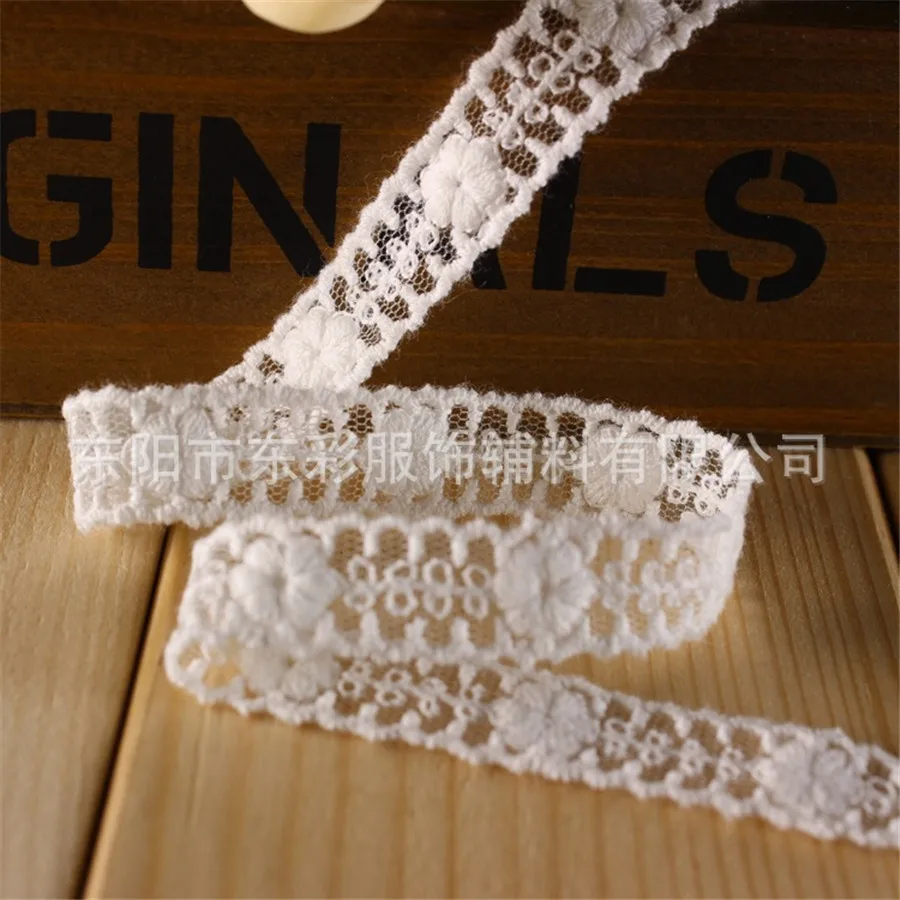 

15yard*1.5cm White Lace Fabric for Decorative Sewing Tapes Ribbon for DIY Crafts Supplies Wedding Clothing Accessories