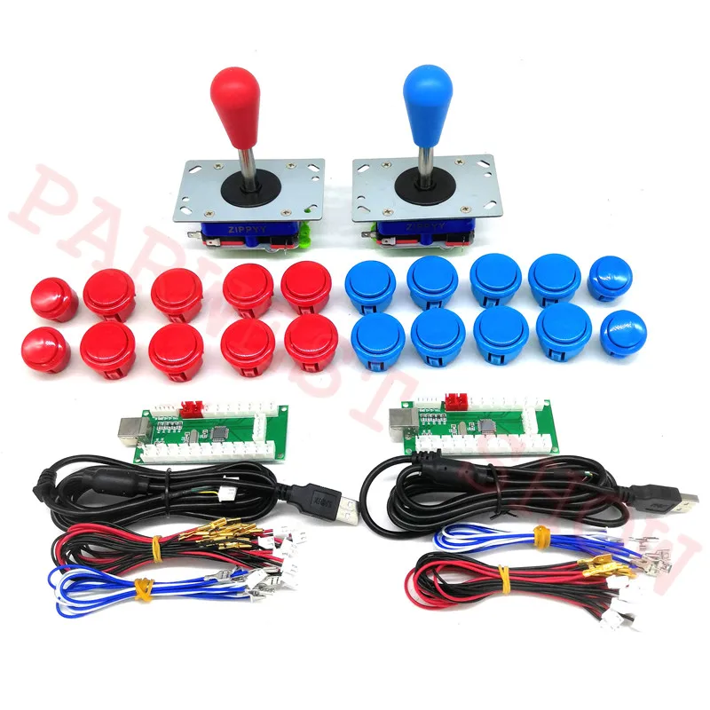 

DIY arcade Kits USB Game Control Board with Oval Balltop Zippy Joystick +16PCS 30mm Sanwa Style buttons+4PCS 24mm Buttons