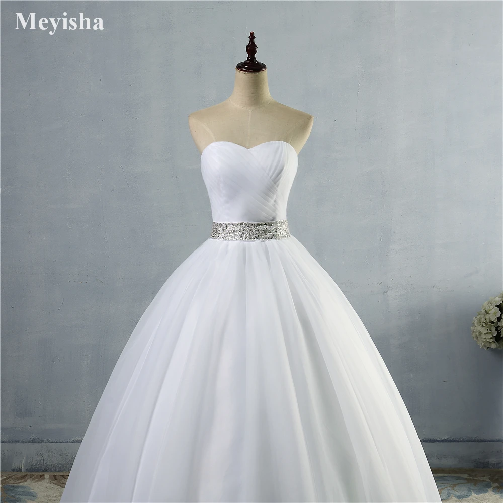 ZJ9040 Customized 2025 strapless diamond White Ivory Formal Crystal Beads Wedding Dresses Bridal Dress Plus Size Elegant