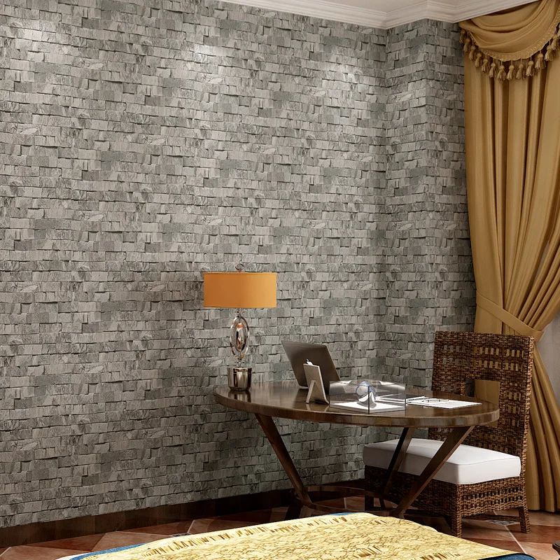 beibehang Europe Modern Brick Stone 3D Wallpaper For Living Room PVC Wall Paper Background Wall Sticker Parlor Mural Home Decor