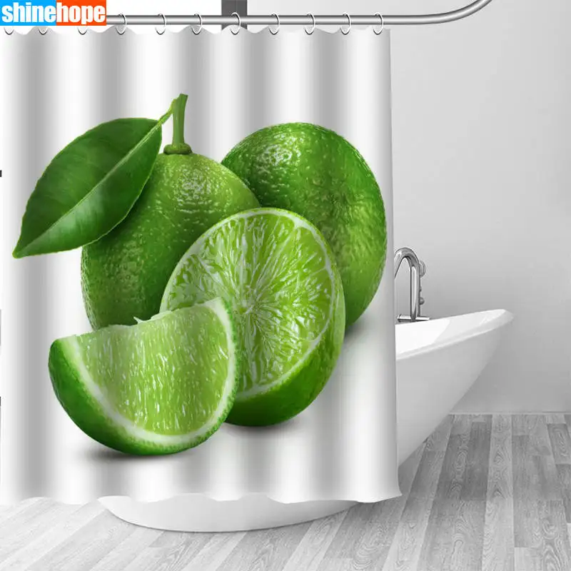 Customized Shower Curtain Lemon Fruit Waterproof Polyester Bathroom Curtains High Quality Curtains for Bathroom Shower