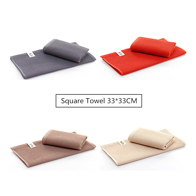 Brand Hand Towels for Adults 100% Cotton Plaid Square Hand Towel  Soft Face Care Magic Bathroom  33x33cm Sport Waffle Towel