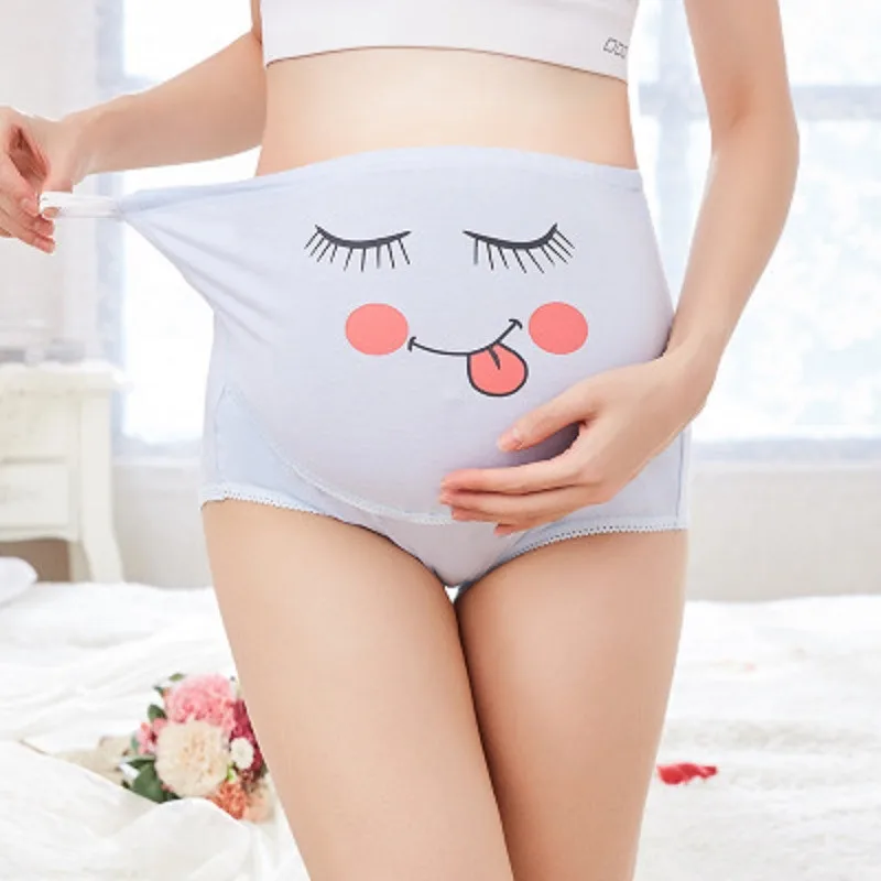 New Cotton Pregnant Panties High Waist Mother Belly Support Underwear Cartoon Briefs Pregnancy Short Pants Seamless Panties