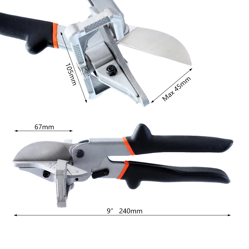 Angle Scissors 0-135 Degree Adjustable Multi PVC Pipe Cutter PE Plastic Hose Trunking Trim Scissors Electrician T