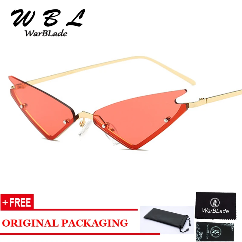 WarBLade Women Cat Eye Sunglasses  Luxury Female Sun Glasses Metal Frame Mirror Ladies Shades 2019 Trending Eyewear New