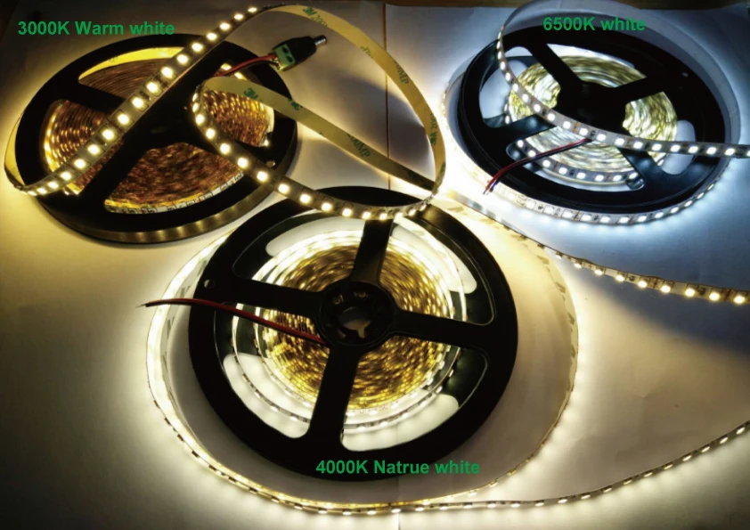 5pcs brightness Nature white 4000K led strip DC12V SMD 2835 5M/600L 120led/M flexible led tape indoor outdoor decoration lights