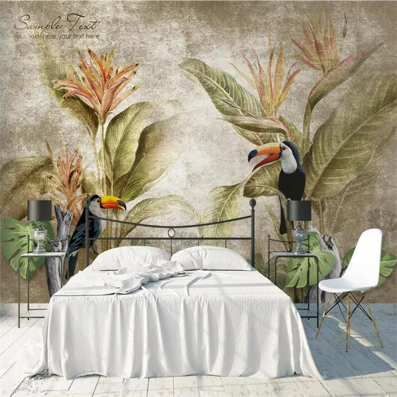 

wellyu Custom wallpaper 3d murals Nordic retro rainforest sofa обои background wall papers home decor papel de parede wallpaper