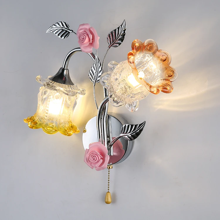 

Modern Glass Bedside Lamp European-Style LED Wall Light Creative Living Room Staircase Hallway Lighting