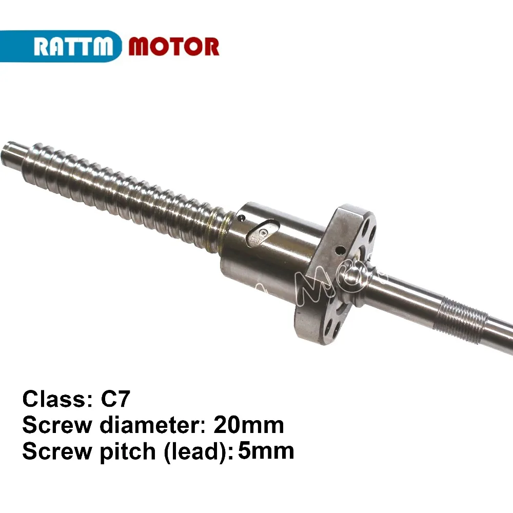 Ball screw SFU2005 500 600 800 1000mm C7 with end machined nut housing BK/BF15 for router machine Linear Guides