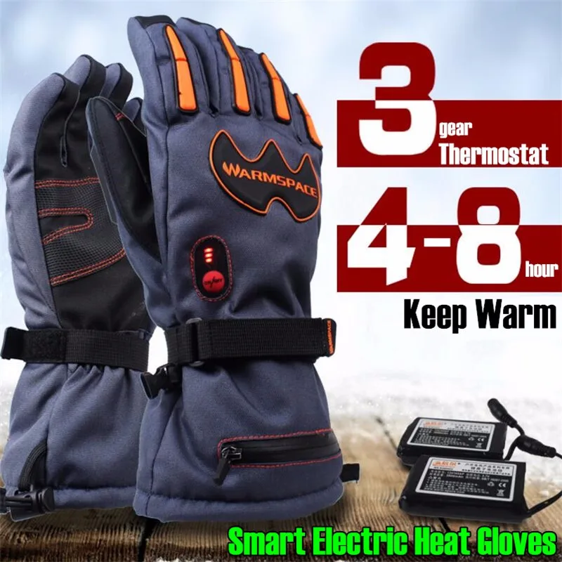 

10pair 5600MAH Smart Electric Heat Gloves,Ski Waterproof Lithium Battery Self Heating,5 Fingers&Hand Back Heated,3 Gear 4-8H EU