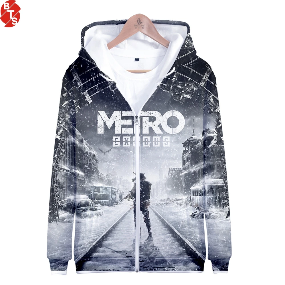 Metro Exodus 3D Printed Zipper Hoodies Women/Men Fashion Long Sleeve Hooded Sweatshirts 2019 Hot Sale Casual Streetwear Clothes