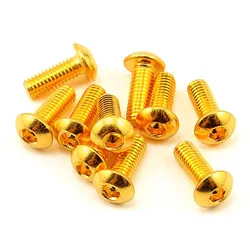 M2 M2.5 M3 M4 M5 Hex Socket Screw Grade 12.9 Half Round Head Plating Titanium Gold Hex Screw Length 5-30mm ISO7380