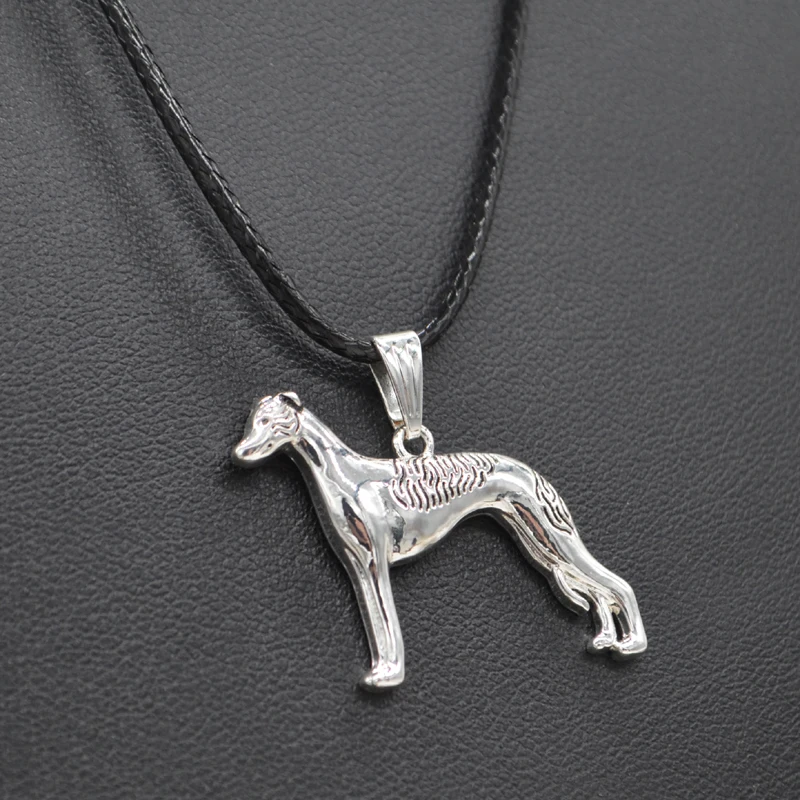 Women\'s Rope Chain Alloy Pendant Necklace Lovers\' Standing Whippet Jewelry Dog Necklace