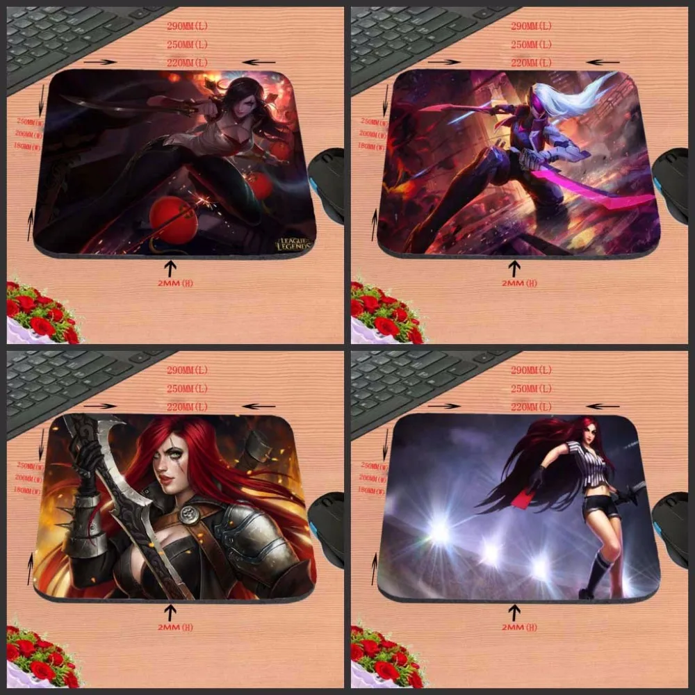 

Katarina League Of Legends Mouse Pad Print Anti-slip 22x18cm Customized Rubber Computer PC Nice Gaming ad for Computer Mouse