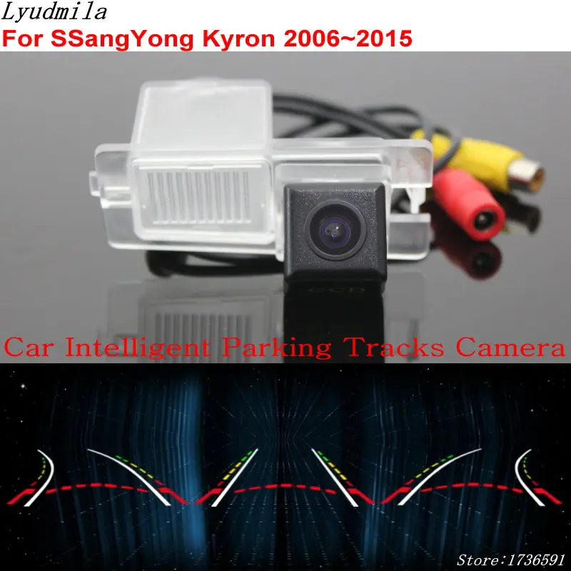 Car Intelligent Parking Tracks Camera FOR SSangYong Kyron 2006~2015 New Actyon Micro Rexton II 2011~2016 HD CCD Rear View Camera