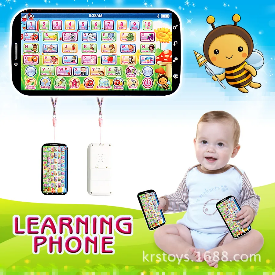 Preschool Children\'s English Russian Language Learnin Touch3D Telephone Baby Kids Educational&Interactive Toy Phone
