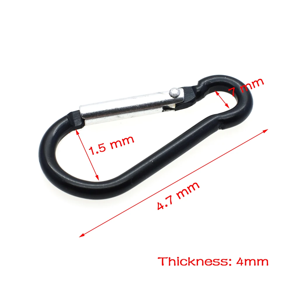 10pcs/pack Aluminum Carabiner Snap Hook Keychain For Paracord Outdoor Activities Hiking Camping 10 Colors