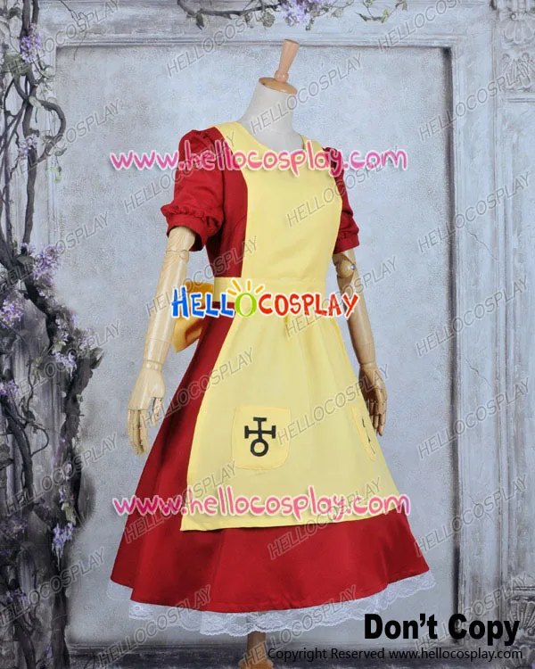 Red Yellow Dress Alice Madness Returns Alice Cosplay Costume  H008