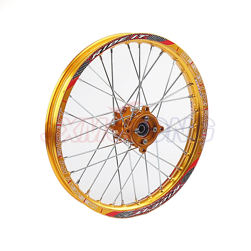 Gold 15mm Front 1.60-17 Rear 1.85-14 inch Alloy Wheel Rim with CNC Hub For KAYO HR-160cc TY150CC Dirt Pit bike 14/17 inch wheel