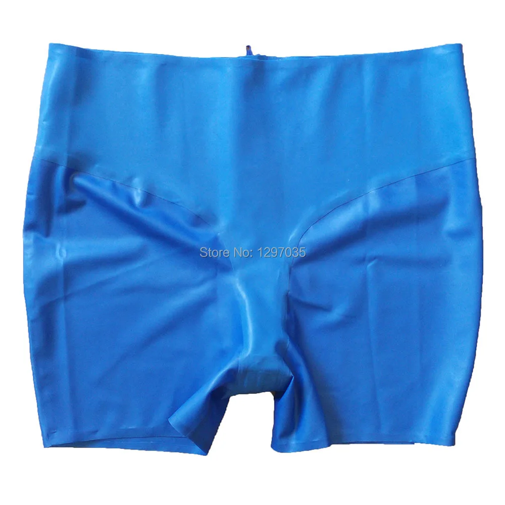 Latex Shortpants Plus Big Man underpants Color Block Latest Style Sexy Pants Natural boxers Handmade