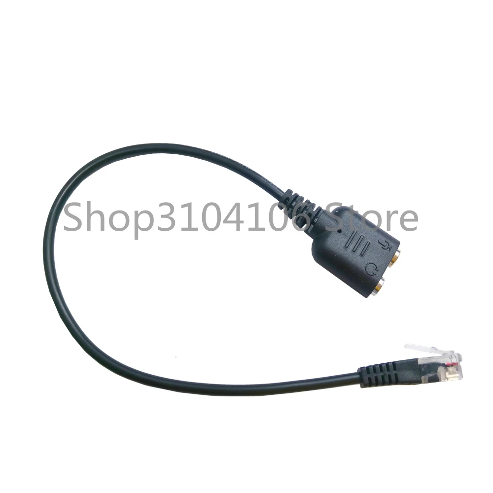 Free Shipping PC headset to 4P4C RJ9/RJ10/RJ22 jack adapter dual 3.5mm headphones with mic to RJ9 plug for desk phone