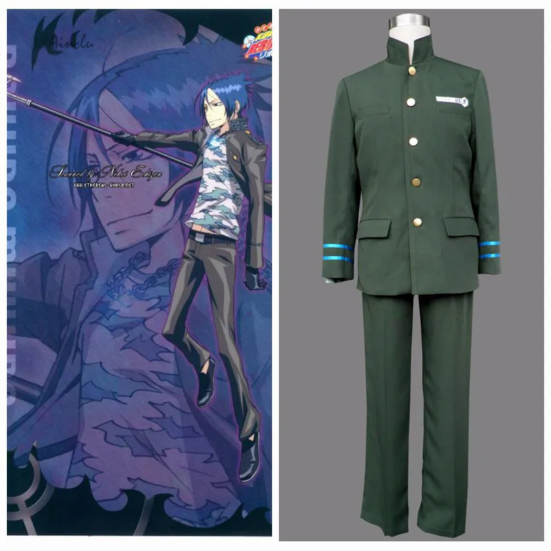 

Ainclu Free Shipping Adult Kid Katekyo Hitman Reborn Anime Kokuyo School Male Uniform 2nd Cosplay Costume