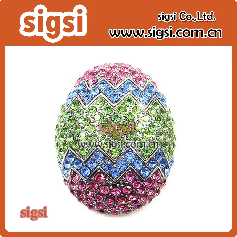 100pcs rhinestone colorful painted egg brooch pin for Easter decorations for gift