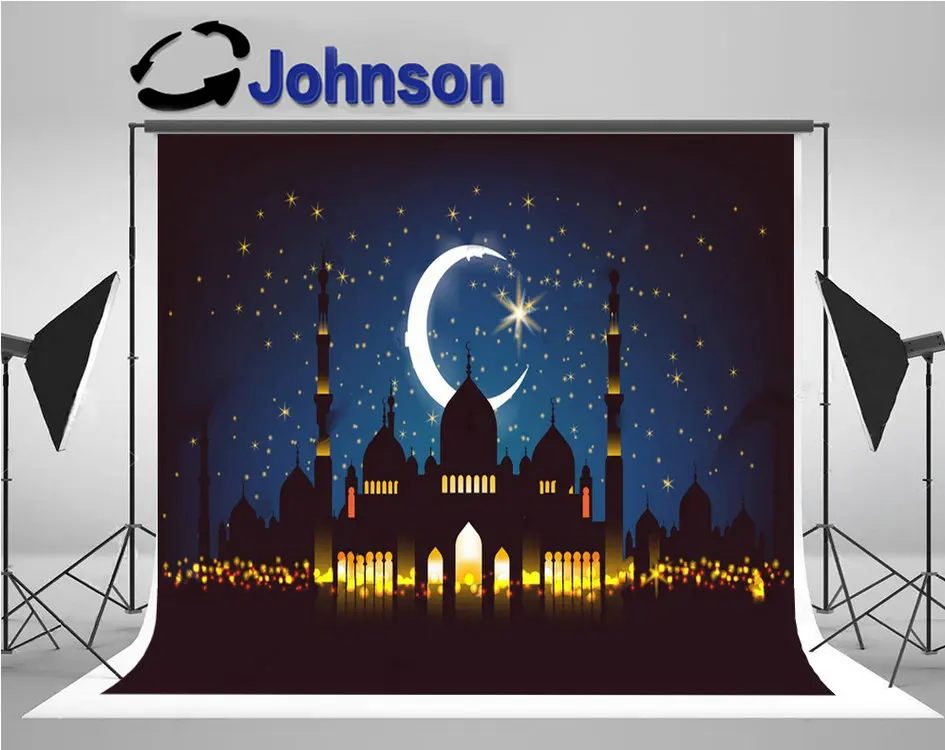 

arabian nights Palace Landscape Greeting Crescent Moon Stars backdrop Computer print wall background