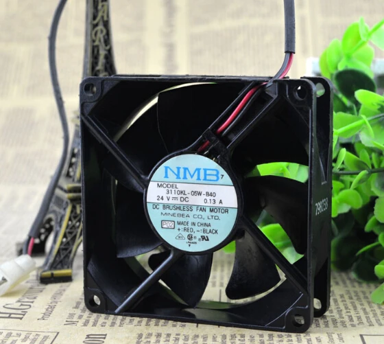 Genuine NMB  80*80*25 3110KL-05W-B40 24V 0.13A  2 wire chassis cooling fan