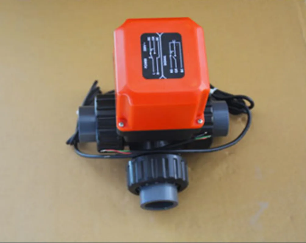 AC220V 3 way valve Ceramic core Electric ball valve Plastic interface motorized ball valve L type valve DN25 DN32 DN40