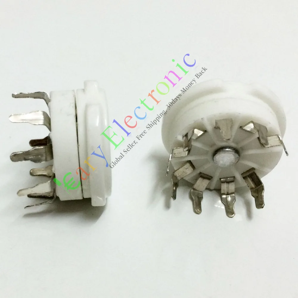 Wholesale and retail 4pc 9pin PCB Ceramic vacuum tube socket valve 12AX7 12AU7 ECC83 Audio amp part free shipping