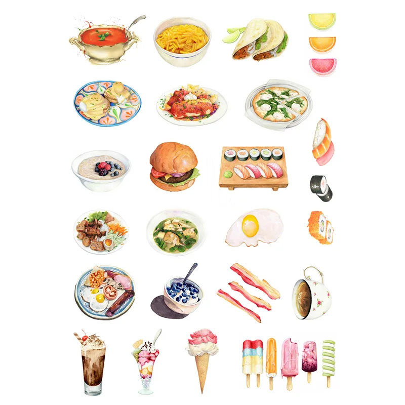 2 pcs/lot Delicious Dessert DIY  Autocollant Paris Wedding Stickers Items Scrapbook Diary Stickers Album Planner Decoration