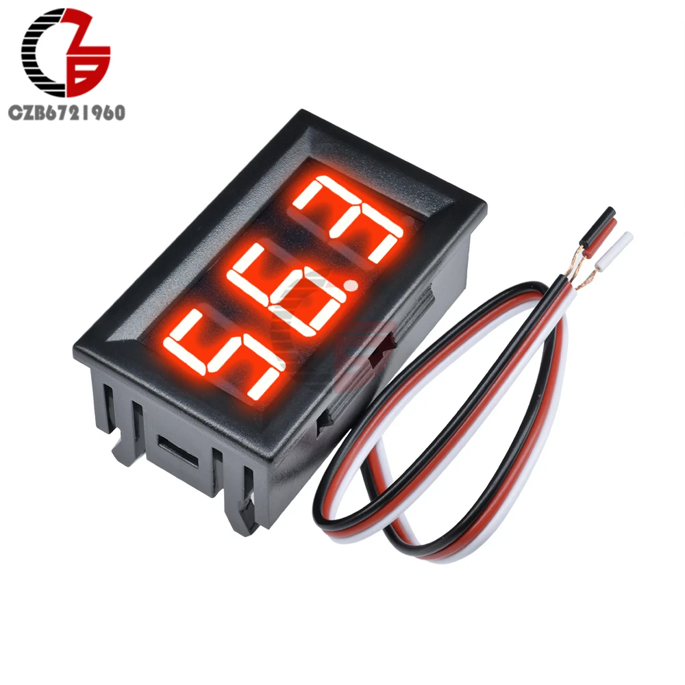 0.56 Inch LED DC Digital Voltmeter Voltage Meter 3 Bit 3 Wire DC 4.5V-28V Motrocycle Car Volt Battery Capacity Tester 5V 12V 24V