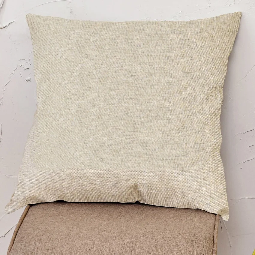 Small Size Cotton Linen Solid Natural Linen Color Sofa Cushion Cover Beige Home Decorative Chair Car Throw Pillow 35x35 40x40cm