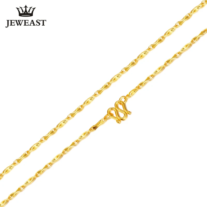 

XXX 24K Pure Gold Necklace Real AU 999 Solid Gold Chain Smooth Brightly Upscale Trendy Classic Party Fine Jewelry Hot Sell New